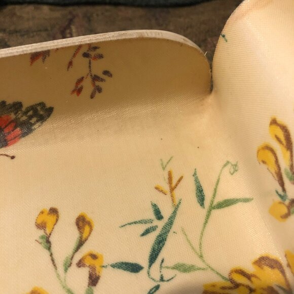 Fiberglass Tray Floral Butterfly VTG Yellow Handles 60s Platter READ - Picture 5 of 10